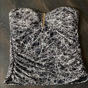 Calvin Klein black and white swimsuit top only.